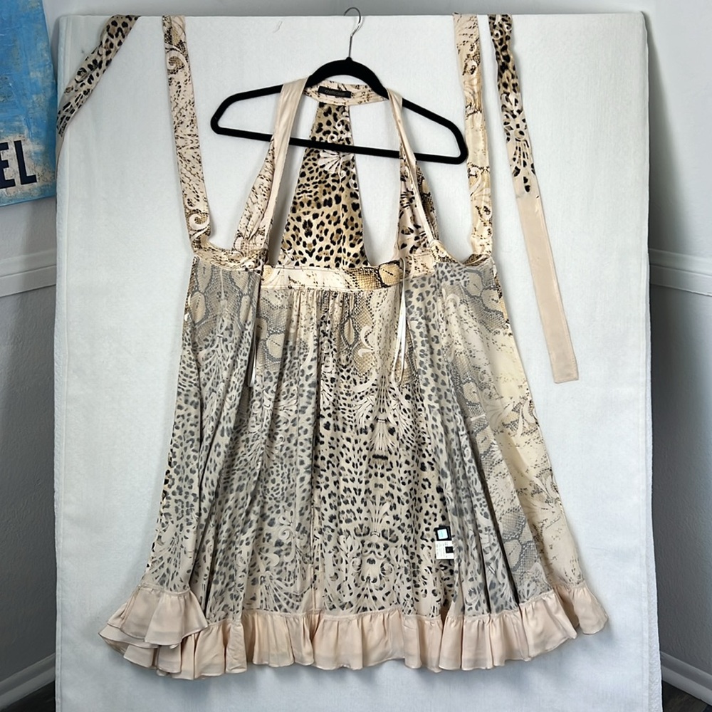 Roberto Cavalli Vintage Like New 100% Silk Leopard Print Wrap dress Sz.38 XS /S - Picture 7 of 13